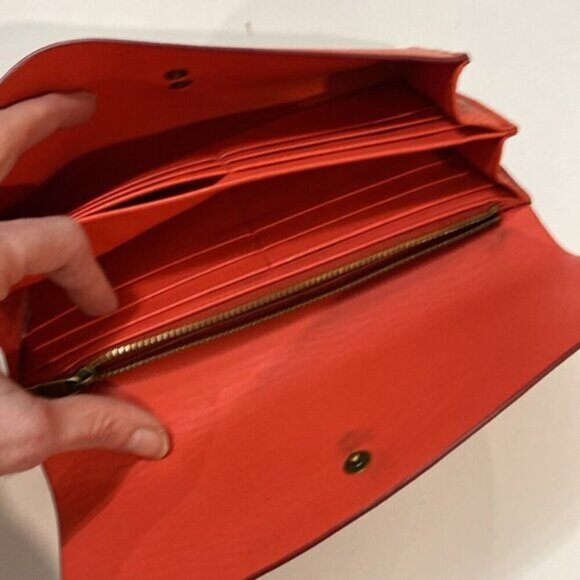 Fossil orange pebbled leather wallet - Picture 7 of 11